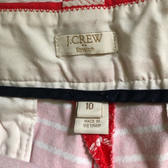 J Crew size 10 red and white striped shorts - Picture 3 of 3